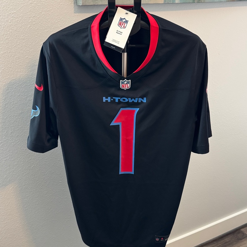 Texans Blue/Houston Blue Jersey with White and Red Accents